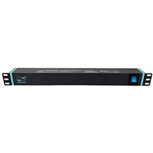 Infitronic - INSV1002A-19"" PDU stekkerdoos 8-voudig 1U met 2 USB-opladen/schakelaar