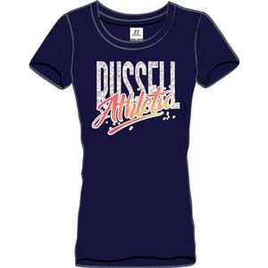 RUSSELL ATHLETIC T-shirt Athletic-s/S à col rond pour femme, bleu, S