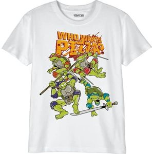 Tortues Ninja T-shirt voor jongens, Wit.