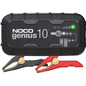 NOCO Genius 10EU, automatische intelligente oplader, 10 A, acculader 6 V en 12 V, batterijhouder, onderhoudslader en desulfator met temperatuurcompensatie