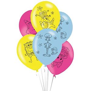 Générique - 6 latex ballonnen SpongeBob 27 cm