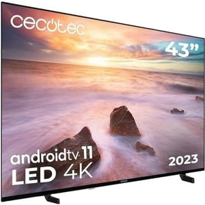 Cecotec LED TV 43 inch Smart TV A2 serie ALU20043S. 4K UHD, Android 11, Frameless, MEMC, Dolby Vision, Dolby Atmos, HDR10, 2 luidsprekers 10 W, model 2023