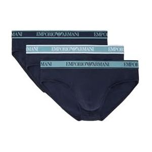 Emporio Armani Emporio Armani Set van 3 strepen met logo voor heren boxershorts (3 stuks), marineblauw/marineblauw.