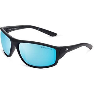 CLANDESTINE Square & Curve HD zonnebril voor dames en heren., Curve mat zwart – nylon HD lichtblauw
