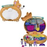 Polly Pocket Univers Hotel Corgi, minifiguren Polly, Shani en hun 2 honden incl. verrassingen, kinderspeelgoed, GTN13