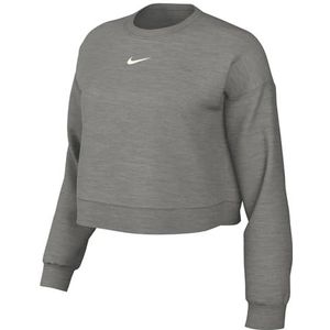 Nike Women's Long Sleeve Top W Nsw Phnx Flc Oos Crew, Dk Grey Heather/Sail, DQ5761-063, XL-T