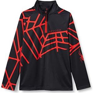 Spyder Radial Zip Neck Jongens T-shirt Zwart, 12 jaar, zwart.