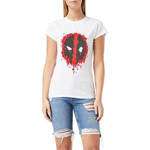 Marvel Deadpool Splat Face sweatshirt met capuchon, wit (white wHT), maat 44 (fabrieksmaat: XX-Large) dames, wit (white wht), XXL, Wit (Wit Wht)