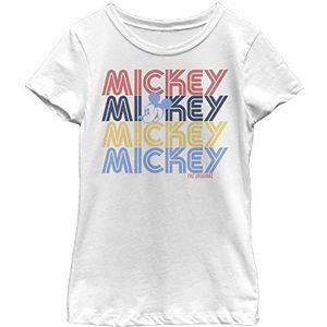 Disney T-shirt Mickey Mouse Mickey Word Stack Girls, wit, XS, Wit