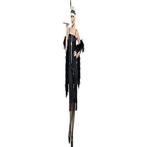 Smiffys Delurée kostuum, zwart, met jurk, sjerp en hoofdband, maat EUR 48-50 (fabrikant X1)