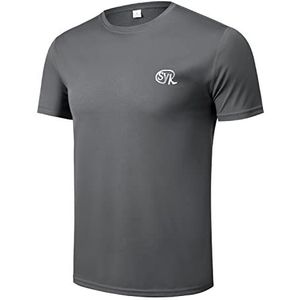 Sykooria Heren sportshirt met korte mouwen, grijs, maat XL, XXL/3XL, grijs, XXL-3XL, grijs.