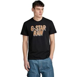 G-STAR RAW T-shirt 3D à pois pour homme Taille R T, Noir (Dk Black D25021-336-6484), L