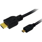 LogiLink CH0031 HDMI-kabel (19-polig, stekker op D-stekker, 1,5 m) zwart