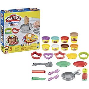 Play-Doh Kitchen Creations Roerbakpannenkoeken, 14-delig met 8 potten boetseerklei, voor kinderen vanaf 3 jaar
