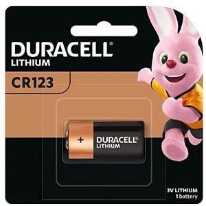 Duracell 123 krachtige lithiumbatterij, 3 V, 1 stuk (CR123 / CR123A / CR17345), voor Arlo-camera's, sensoren, sleutelloze sloten, fotoflitsen en zaklampen