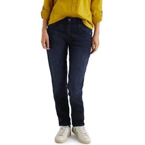 Cecil B376937 dames jeans met taps toelopende top, Donkerblauw zwart gewassen