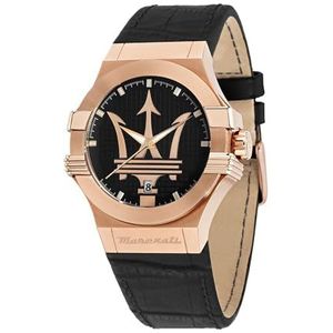 Maserati Herenhorloge, tijd, datum, analoog, behuizing 42 mm, limited edition power collection - R8851108036, zwart, 42, armband, zwart., 42, Armband
