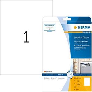 Herma 4866 weerbestendige kunststof etiketten, 210 x 297, speciaal A4, wit