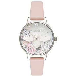 Olivia Burton Analoog Quartz Dameshorloge met Leren Armband OB16GH09