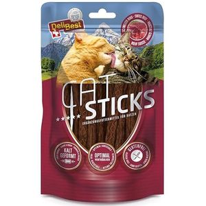 DeliBest Kattensticks van 100% Zwitsers rundvlees, graanvrij, aanvullend voer zonder kunstmatige toevoegingen, geschikt voor allergieën, 50 g