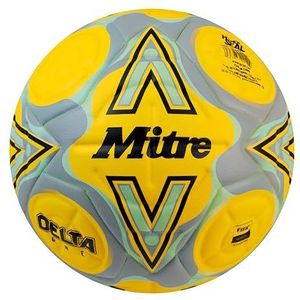 Mitre Ballon de football Delta One 24 unisexe pour adulte, jaune fluo/noir/gris circulaire, taille 4