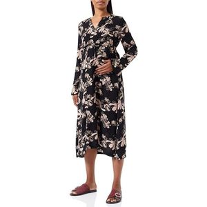 Noppies Gizy Nursing jurk met lange mouwen en volledige print, Zwart - P090