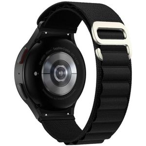 LKQASD Sport Alpine Loop Compatible avec Galaxy Watch 6 44 mm 40 mm Classic 43 mm 47 mm Bracelet en nylon avec crochet G Watch 5 Pro 4 Classic Strap (Color : Black 01, Size : Galaxy4 46mm)