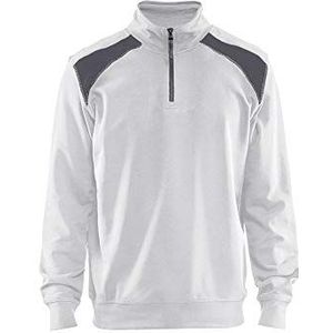 Blaklader 335311581094XL Sweatshirt Half Zip Bicolor, XL, wit/grijs