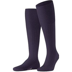 FALKE Bristol Pure lange herensokken, merinowol, grijs, zwart, meer kleuren, lang, geribbeld, warm, ademend, zonder patroon, voor de winter, 1 paar, Paars (Amethyst 8635)