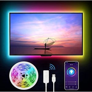 USMART WiFi led-tv-strip, Smart LED, 2,8 m, USB Control App, werkt met Alexa/Google Home, 16 miljoen kleuren, led-achtergrondverlichting RGB PC monitor (40-60 inch)