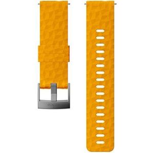 Suunto Originele reservearmband voor SUUNTO Spartan Sport Wrist HR horloges, siliconen, lengte: 22,3 cm, breedte: 24 mm, amber/zilver, met bevestigingspennen, SS050012000