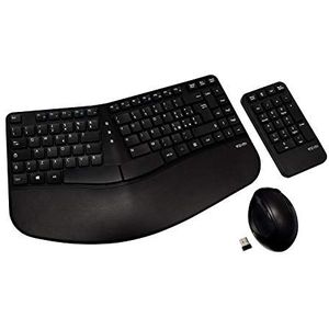 V7 Ergonomic Keyboard Mouse Combo Wireless W/KEYPAD Italiaans - IT I IT