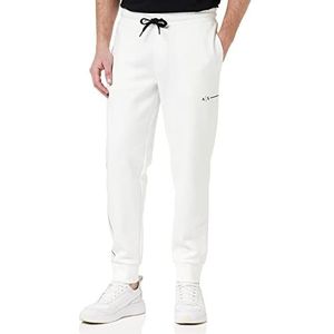 Armani Exchange Casual fleece broek met Lines-logo voor heren, Wit.