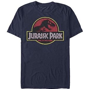 Jurassic Park Logo T-shirt voor heren, blauw, maat M, Navy Blauw