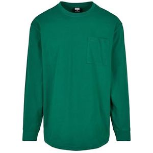 Urban Classics Heren shirt met lange mouwen en borstzak van zware stof grote zakken 4 kleuren XS tot 5XL, Groen