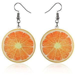 Oorbellen oranje, roestvrij staal, Roestvrij staal