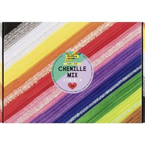 folia 778709 Chenille Mix Jumbo pijpenreiniger, 700 stuks, in 13 kleuren, met zilver en iriserend, 30 cm x Ø 4-8 mm, chenillegaren voor knutselen en decoreren