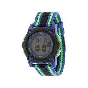 Timex Digitaal kinderhorloge met 35 mm dubbellaagse nylon armband, blauw/zwart/groen, Digitaal