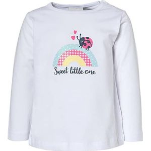 SALT AND PEPPER Lucky Baby meisjes shirt met lange mouwen met glitterprint, Wit