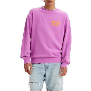 Levi's Relaxd Graphic Crew Sweatshirt voor heren (1 stuk), Poster Logo Iris Orchid