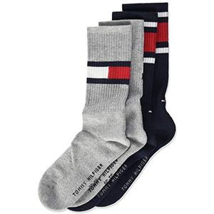 Tommy Hilfiger Th Kids Flag 2p sokken, meerkleurig (Middle Grey Melange 758), 39-42 (2 stuks) jongens, Meerkleurig