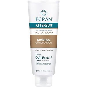 Ecran AfterSun - Après-soleil prolongateur de bronzage | Crème post-solaire sans autobronzant qui apaise, soulage et répare la peau | Texture gel-crème, fraîcheur maximale, formule avec VitEox 80 |