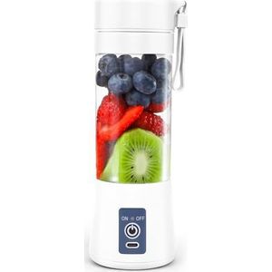 Draagbare mixer voor smoothie, 380 ml, mini-blender met 6 messen van roestvrij staal, USB-blender voor reizen, keuken, mini-mixer voor fruit, smoothies, milkshakes