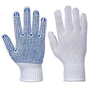 Portwest A111WBRXS Handschoen, klassiek, gestippeld, blauw op wit, maat XS