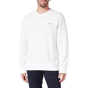 GANT Reg Shield sweatshirt met ronde hals en logo voor heren, Eierschaal