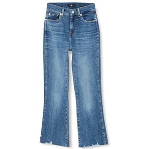 7 For All Mankind HW Kick Slim Illusion Dames Jeans met Worn Out Hem lichtblauw regular lichtblauw, Lichtblauw