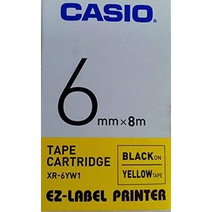 Casio XR-6YW1 etiketteerapparaat, zwart op geel