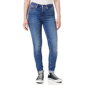 Calvin Klein Jeans Skinny halfhoge taille damesbroek, Donkere denim