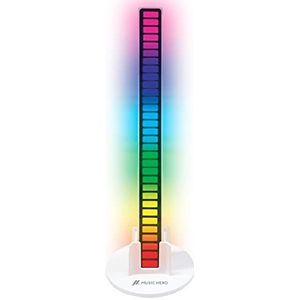 SBS RGB led-sfeerlicht, speellamp met 9 lichtmodi en 32 leds, synchronisatie van muziek en geluid via Bluetooth, inclusief standhouder, stroomvoorziening via micro-USB-aansluiting
