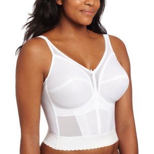 Carnival Full Figure Longline hemdje Strap Soft Cup Wire Free Bralette voor dames, wit, 110D, Wit